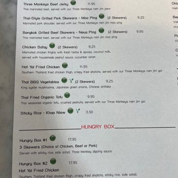 Three Monkeys - Menu - Thai Near Me - Santa Barbara, California