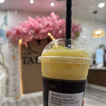 Tai Tea x The V Kitchen - Mango slushy with boba - Vietnamese Near Me - Anaheim, California