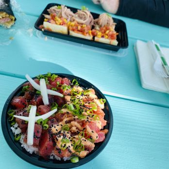 Ohana Island Kitchen - Poke bowl, half shoyu and half Spicy Tuna Poke - Hawaiian Near Me - Denver, Colorado