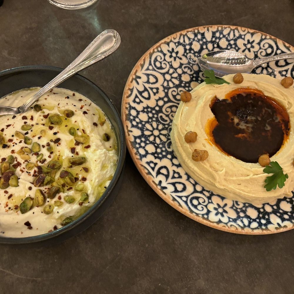 Aba Miami - Bal Harbour - Whipped Feta and Smoky Garlic Hummus - Mediterranean Near Me - Bal Harbour, Florida