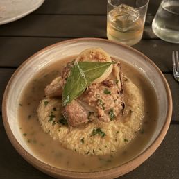stinco di maiale - braised pork shank & polenta stinco di maiale - braised pork shank & polenta