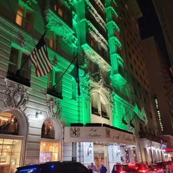 Hotel Monteleone - Exterior at night on St. Patrick's Day - Hotels Near Me - New Orleans, Louisiana Hotel Monteleone - Exterior at night on St. Patrick's Day - Hotels Near Me - New Orleans, Louisiana