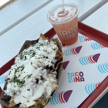 Tacocina - Nachos W/ queso blanco, crema, cotija, pico de gallo, salsa roja & Beef ( I want to say brisket ) - Tacos Near Me - Brooklyn, New York Tacocina - Nachos W/ queso blanco, crema, cotija, pico de gallo, salsa roja & Beef ( I want to say brisket ) - Tacos Near Me - Brooklyn, New York