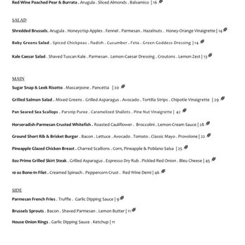 House 406 - Menu stating that everything except 2 items is Gluten Free - not true!! - American Near Me - Northbrook, Illinois