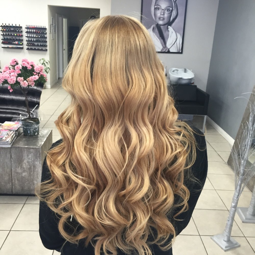 Luxbae - From black to golden blond hair by Monroe salon - Hair Salons Near Me - Glendale, California Luxbae - From black to golden blond hair by Monroe salon - Hair Salons Near Me - Glendale, California