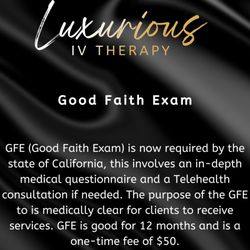 Luxurious IV Therapy - Good faith exam