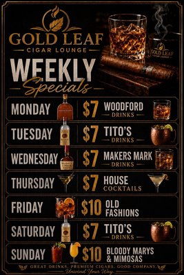 Menu photo 1 Gold Leaf Cigar Lounge Mooresville, NC