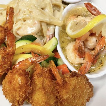 Table 59 - Shrimp lovers trio.
Fried shrimp, shrimp scampi, fettuccine Alfredo with shrimp, veggies. - Italian Near Me - Merced, California Table 59 - Shrimp lovers trio.
Fried shrimp, shrimp scampi, fettuccine Alfredo with shrimp, veggies. - Italian Near Me - Merced, California