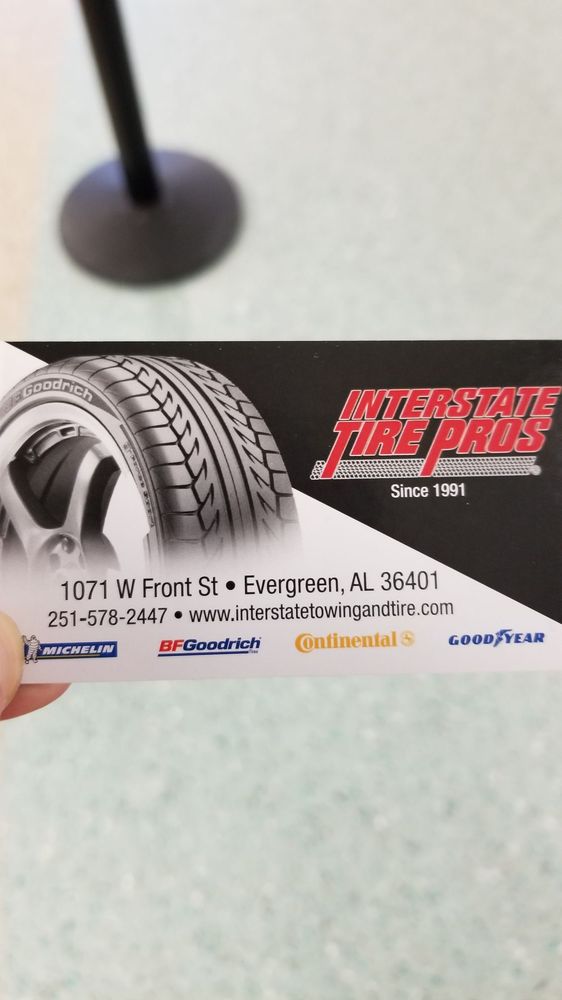 INTERSTATE TOWING & TIRE Tires 1071 W Front St, Evergreen, AL