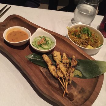 Bodhi Thai Dining - Chicken satay and pine apple fried rice for my son and of course he loved them ! - Thai Near Me - Lexington, South Carolina