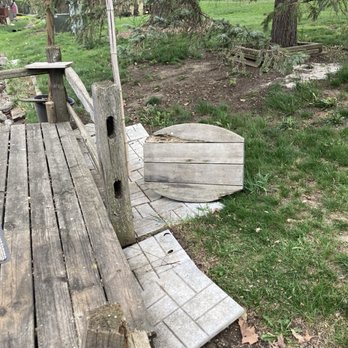 College Students Landscaping - Knocked over table - Lawn Services Near Me - Orland Park, Illinois