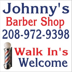 Johnny's Barber Shop - Street sign