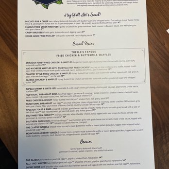 Tupelo Honey - Menu - Breakfast & Brunch Near Me - Raleigh, North Carolina Tupelo Honey - Menu - Breakfast & Brunch Near Me - Raleigh, North Carolina