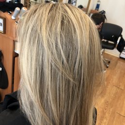 Half head of highlights Half head of highlights