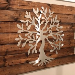 Inside sign behind desk is complete!