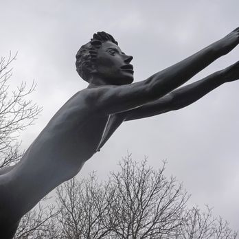 Des Moines Art Center - Carl Milles; Man and Pegasus; 1949; bronze - Museums Near Me - Des Moines, Iowa