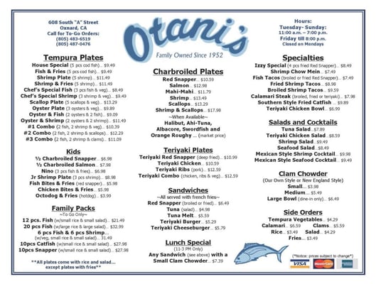 Menu photo 8 Otani's Oxnard, CA