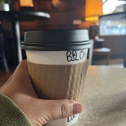 Banana bread latte with oat milk Banana bread latte with oat milk