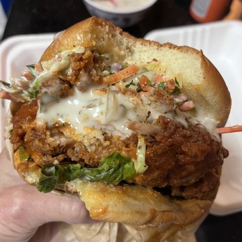 Fire Wings - BUFFALO CHICKEN SANDWICH- with my own homemade vegan ranch. Hee - Sandwiches Near Me - San Jose, California