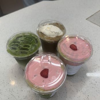 Ceré Tea - Earl grey matcha, hojicha einspanner, strawberry cream matcha (not the same as strawberry matcha) - Bubble Tea Near Me - Milpitas, California