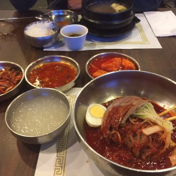 Kunjip - Galbitang (far) and bibim naengmyun (close) - Korean Near Me - Santa Clara, California