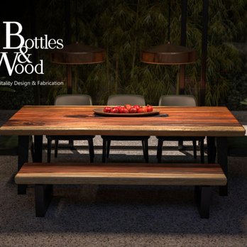 B&W - live edge table with a bench - Home Decor Near Me - San Diego, California B&W - live edge table with a bench - Home Decor Near Me - San Diego, California