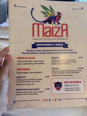 Menu photo 2 Maiza Jacksonville, FL
