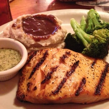Logan's Roadhouse - Grilled salmon w/ mashed potatoes and broccoli - Steakhouses Near Me - Manassas, Virginia Logan's Roadhouse - Grilled salmon w/ mashed potatoes and broccoli - Steakhouses Near Me - Manassas, Virginia
