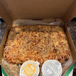 Cheesey bread with sauces