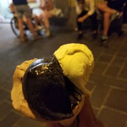 Gelateria Pizzolato - Black vanilla, pistachio and bacio