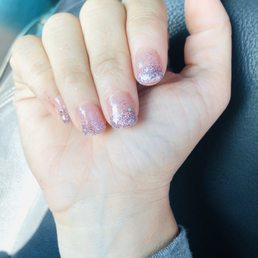 Rose gold glitter Ombré nails Rose gold glitter Ombré nails