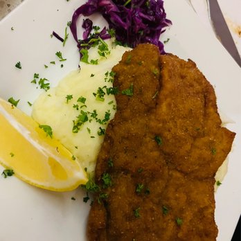 Alps Village - Pork Weinerschnitzel with mashed potatoes - German Near Me - Palm Desert, California
