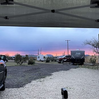 1899 Historic Hotel - Sunset view from the campground. - Campgrounds Near Me - Morristown, Arizona 1899 Historic Hotel - Sunset view from the campground. - Campgrounds Near Me - Morristown, Arizona