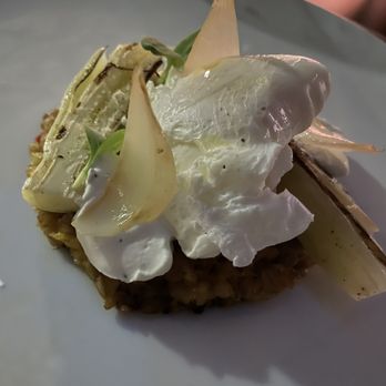 Ristorante Enoteca del Duca - Poached egg with spelt and vegetable - Italian Near Me - Volterra, PI Ristorante Enoteca del Duca - Poached egg with spelt and vegetable - Italian Near Me - Volterra, PI