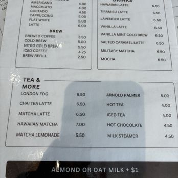 Moniker General Outpost - Menu Feb 2025 - Coffee & Tea Near Me - San Diego, California