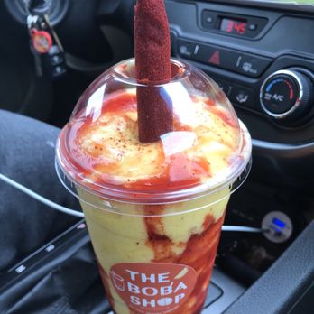 The Boba Shop - Spicy mango. Very good! I love the straws they use for this drink! The stuff on the straw is tasty & chewy. Taste like candy. - Juice Bars & Smoothies Near Me - Spring, Texas