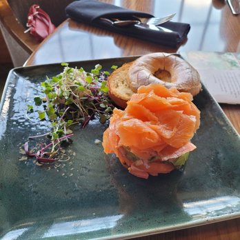 Lied Lodge - Smoked Salmon and bagel- very fresh and tasty, generous serving of salmon as well - Hotels Near Me - Nebraska City, Nebraska