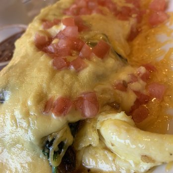 IHOP - spinach and mushroom omelette with the cheddar cheese and hollandaise sauce - American Near Me - Rosedale, Maryland