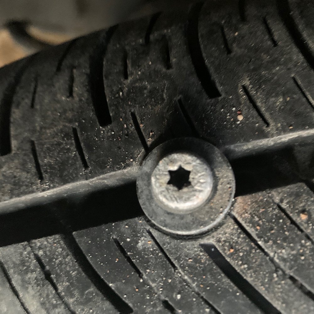 Nice bolt in the tire. Nice bolt in the tire.