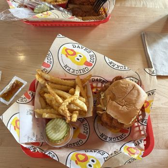 Dave's Hot Chicken - Chicken Tenders (above) and Single Cauli Slider Sandwich (bottom) - Chicken Shop Near Me - Sunnyvale, California Dave's Hot Chicken - Chicken Tenders (above) and Single Cauli Slider Sandwich (bottom) - Chicken Shop Near Me - Sunnyvale, California