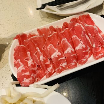Happy Lamb Hot Pot - a platter of sliced meat - Hot Pot Near Me - Burnaby, British Columbia