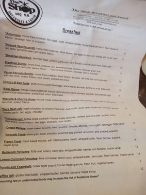 Menu photo 4 The Shop Albuquerque, NM