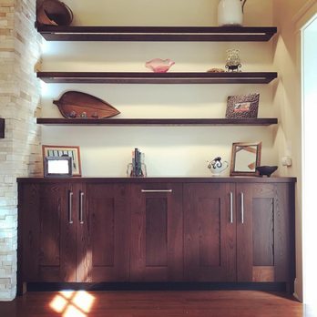 Goldsplinter Woodworking - Built-In cabinets and floating shelves in ash. - Cabinetry Near Me - Asheville, North Carolina Goldsplinter Woodworking - Built-In cabinets and floating shelves in ash. - Cabinetry Near Me - Asheville, North Carolina