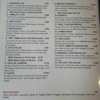 Marinas Mexican Grill - Lunch Menu 11/05/15 - Mexican Near Me - Baton Rouge, Louisiana Marinas Mexican Grill - Lunch Menu 11/05/15 - Mexican Near Me - Baton Rouge, Louisiana