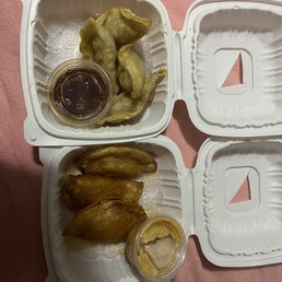 Fried Spicy Beef Gyoza and Fried Buffalo Chicken Dumpling Fried Spicy Beef Gyoza and Fried Buffalo Chicken Dumpling