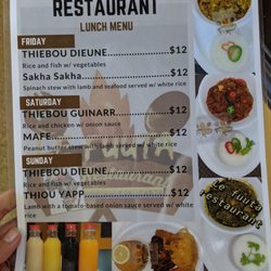 Le Fuuta Retaurant - Menu
