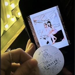 She made rice paper decor for the drinks using a logo my husband created with an outline of our photo. Super cute!!! She made rice paper decor for the drinks using a logo my husband created with an outline of our photo. Super cute!!!
