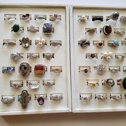An example of sterling silver rings available from all locations of Shirley's Treasures