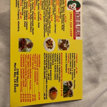 Tacos El Viejon - Menu - Tacos Near Me - Morro Bay, California Tacos El Viejon - Menu - Tacos Near Me - Morro Bay, California