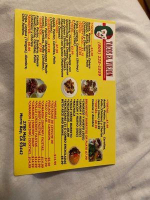Menu photo 2 Tacos El Viejon Morro Bay, CA Menu photo 2 Tacos El Viejon Morro Bay, CA